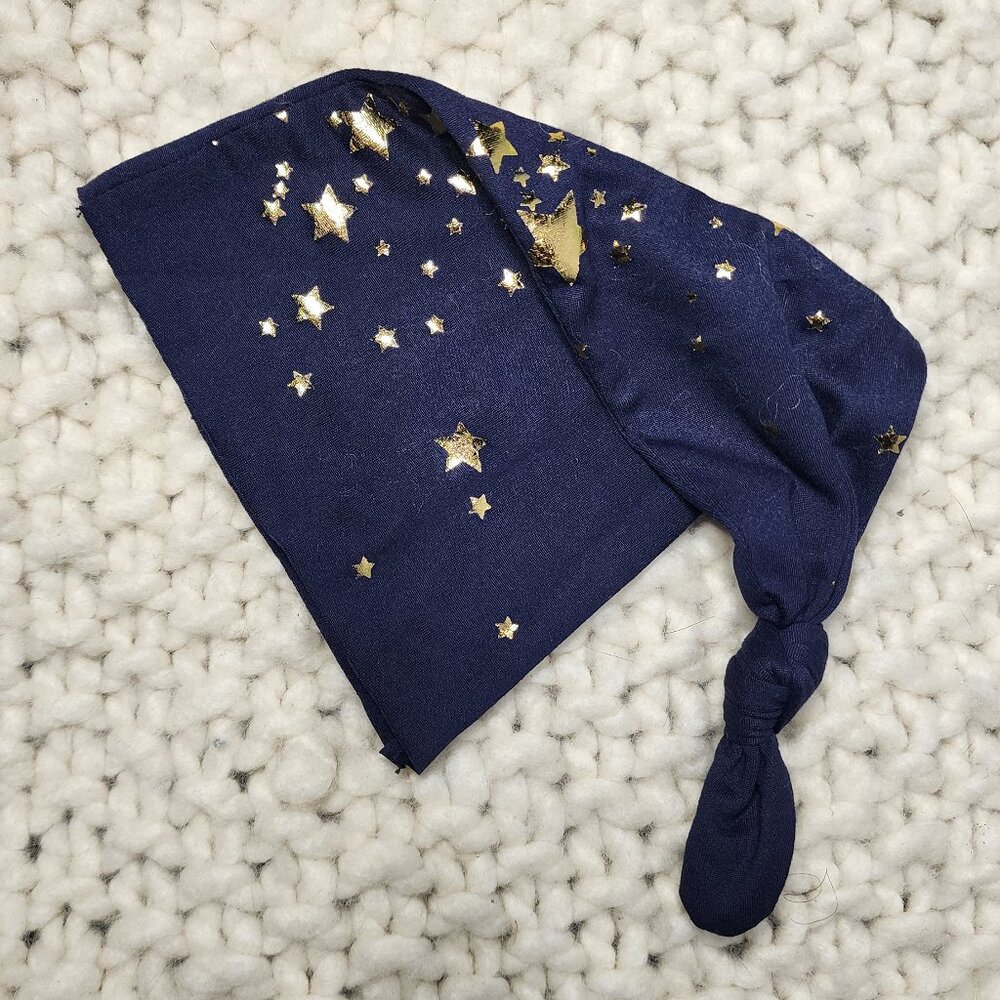 Night sky nightcap, gold moon and stars